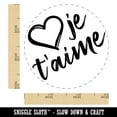 thumbnail image 2 of I Love You in French Je T'aime Heart Self-Inking Rubber Stamp Ink Stamper - Brown Ink - Small 3/4 Inch, 2 of 7