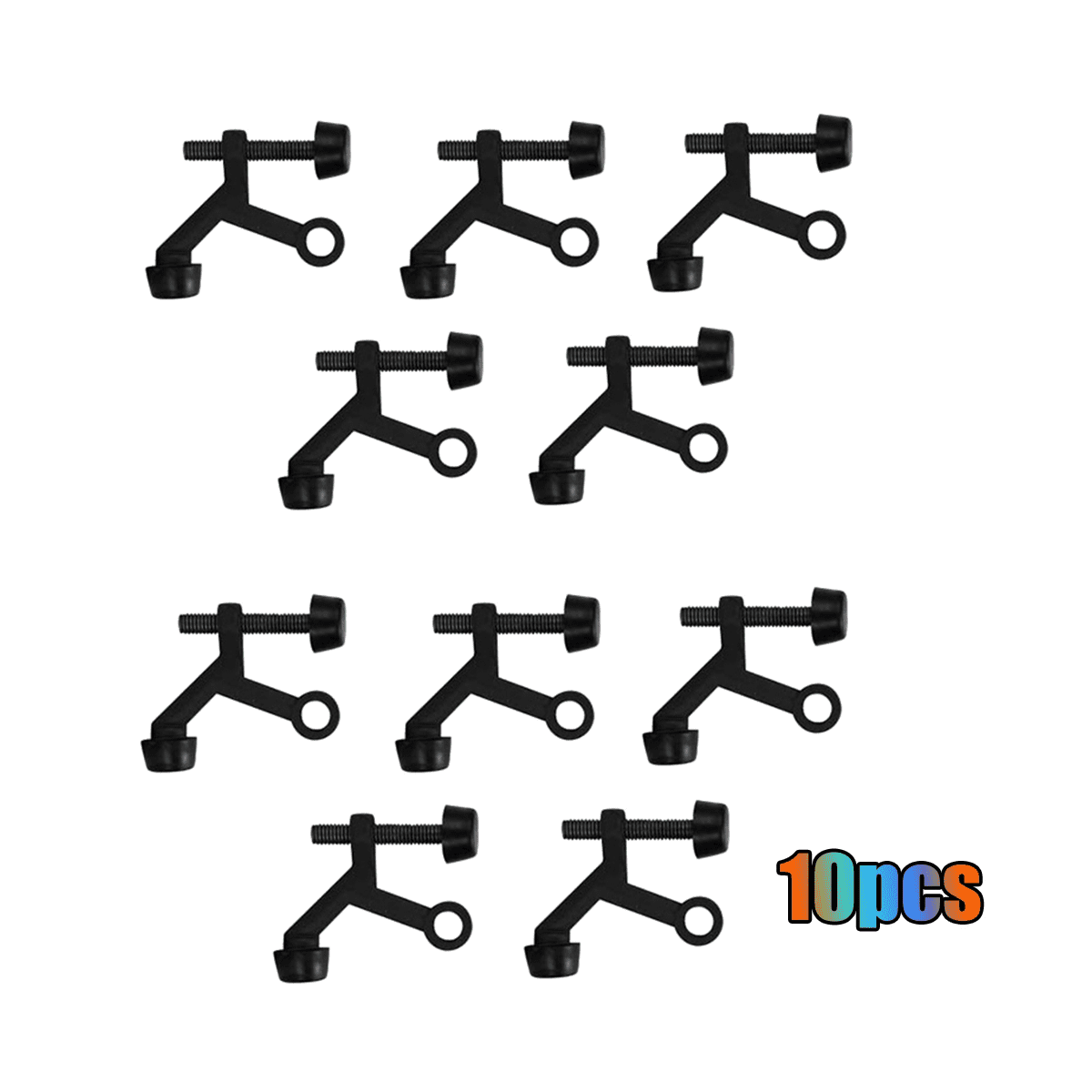 10Pcs Hinge Pin Black Door Stopper Adjustable Deluxe Heavy Duty Door