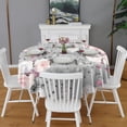 thumbnail image 2 of Pioneer Flower Floral Print Pattern Round Tablecloth 60"x60",Wrinkle Wipeable Table Cloth for Kitchen Dining Room Picnic Patio Party, 2 of 6