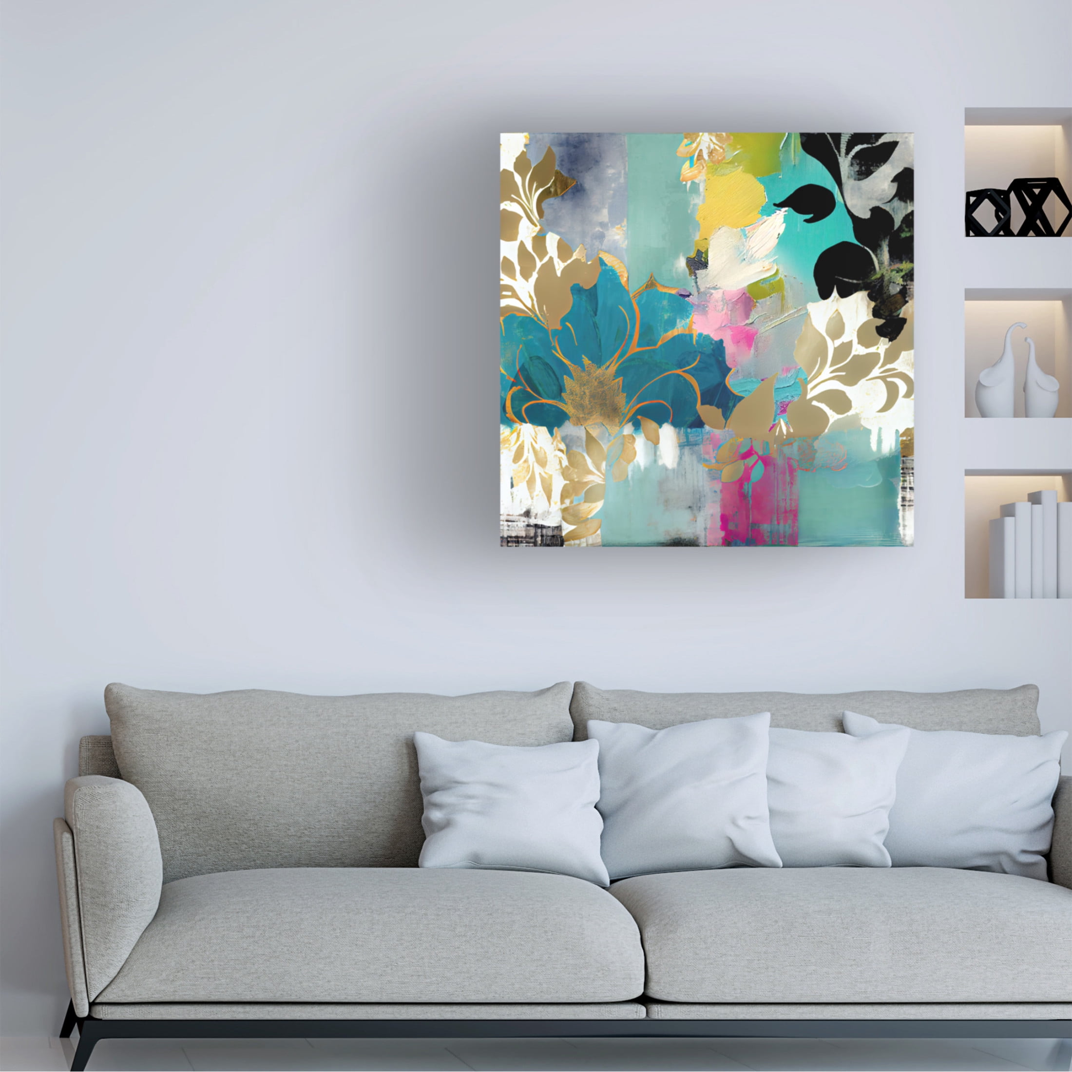 Canvas Wall Art - Sasha 'Amelia's False Alarm' Wall Art for Living Room, Bedroom, or Office Décor by Trademark Fine Art - 35 x 35 Inches