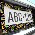 thumbnail image 6 of 1 Pcs Mardi Gras Celebration Elements License Plate Frame,License Plate Cover for Car Decorative Parts,Aluminum License Plate Bracket Holder Rust-Proof for US Standard Car, 6 of 8