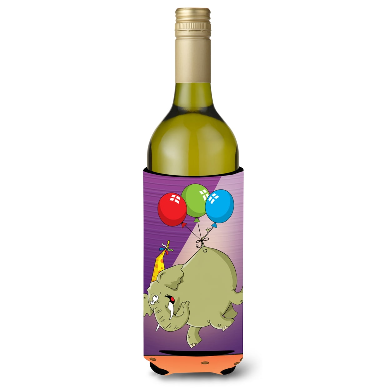 Carolines Treasures APH8244LITERK Happy Birthday Elephant Wine Bottle