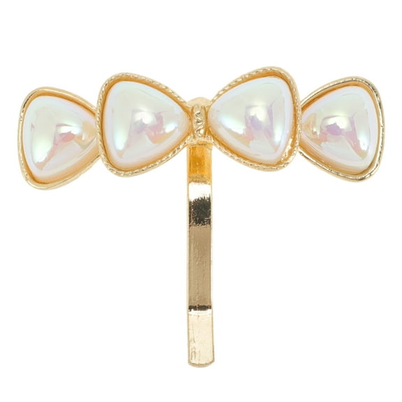 Unique Bargains 1 Pc Ponytail Buckle Hair Clip Four Heart Hair Ponytail Cuff for Women Gold Tone Beige