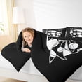 thumbnail image 4 of Erosebridal Ice Hockey Games Kids 7pcs Bedding Comforter Set,Cute Coquette Bow Queen Bedding Sets For Girls,Reversible black, 4 of 7