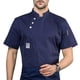 thumbnail image 1 of Chaqueta de cocina Cocina Delantal Tres botones con bolsillos delanteros Ropa de verano Camisas para hombres Suministros de cocina para asill restaurante azul l Monstrate LF000331-08, 1 of 7