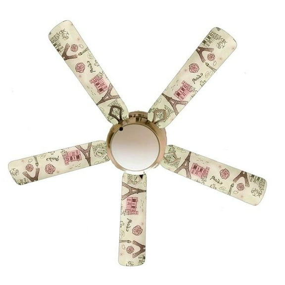 888 Cool Fans F52-0001045 52 in. Glitter of Paris 5-Blades White Ceiling Fan with Lamp