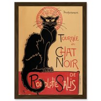 French Vintage Advertising Tournee Du Chat Noir The Black Cat Rodolphe Salis Artwork Framed Wall Art Print A4