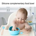 thumbnail image 5 of Vajilla de alimentación para bebés, vajilla infantil de silicona de 3 piezas, cuchara de bambú de haya, tenedor Zhivalor BST3018237-2, 5 of 5