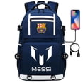 thumbnail image 1 of Messi Barcelona Mochila Impresa Bolsa De Viaje Mochila De Estudiante Computadora Impermeable Azul, 1 of 4
