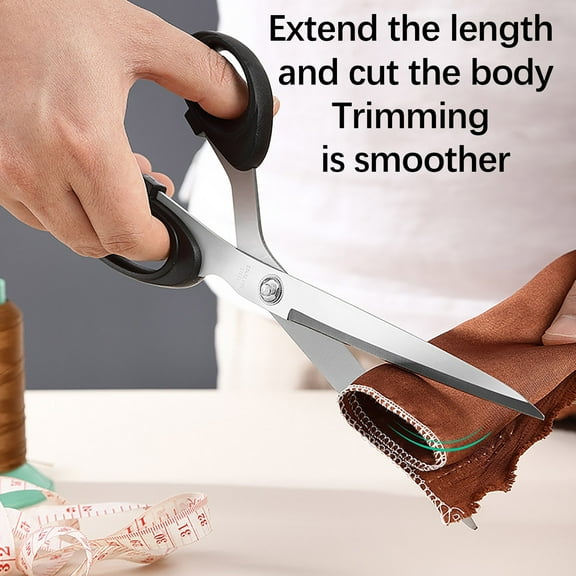 Xecvkr Scissors Large Size Stainless Steel Plastic Handle Household Office Fabric Leather Rope Cutting Lightweight Ergonomic 12/11/10/9/8in 1pc