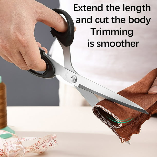 Tijeras Grandes de Acero Inoxidable con Mango Ergonómico de Plástico, Tijeras Multiusos Afiladas para Tela, Cuero, Oficina, Corte en el Hogar, 12 pulgadas/11 pulgadas/10 pulgadas/9 pulgadas/8 pulgadas