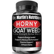 Horny Goat Weed 120 Capsules with Maca, L-Arginine, Ginseng & Tribulus | Herbal Blend for Daily Vitality & Wellness | For Male and Female