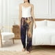 thumbnail image 4 of Balery Purple Flower Lazy Cat Pantalones de pijama para mujer, pijamas ultraligeros, pantalones de estar por casa-Small, 4 of 6