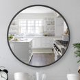 32In Wall Mirror Large Round Mirror Brushed Aluminum Framed Big Circle