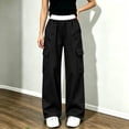 thumbnail image 2 of Sevevn Kids Girl's Cargo Sweatpants Wide Leg Baggy Athletic Pants Kids School Open Bottom Uniform Joggers with Pockets, 2 of 9