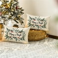 thumbnail image 3 of Christmas Pillow Covers 12x20,Eucalyptus Mistletoe Christmas Decorations Pillows Decorative Throw Pillow Cases, Merry Bright Xmas Lumbar Cushion Covers for Winter Home Couch, 3 of 5