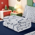 thumbnail image 5 of Manfei Happy Xmas Zipper Queen Comforter Set with Fitted Sheet and 2 Pillowcases,Cute Christmas Candy Cane Zipper Bedding Set,Navy Blue Reversible,4 Pieces, 5 of 7