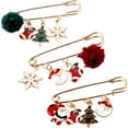 thumbnail image 4 of 3pcs Christmas Brooch Shawl Safety Pin Brooch Pin Lapel Pin Clothing Accessory, 4 of 8