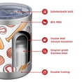 thumbnail image 4 of 12oz Tumblers White Orange Baseball Gear Pattern Vacuum Insulated Stainless Steel Travel Tumbler Cups Mug with Lid and Straw for Beer,Coffee,Beverages with Cleaning Brush for Cold & Hot Drinks, 4 of 5