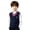 Navy, variant on Toddler Kids Boys Cable Knit Vests V Neck Striped Hem Uniform Sweater Gilet All Season Sleeveless School Waistcoat