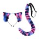 thumbnail image 3 of Diadema con orejas de animales, conjunto de cola, tocado, accesorios de disfraz, tocados, adorable vestido de cola larga para juegos de rol, mujeres y azul rosado, 3 of 10