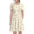 thumbnail image 1 of Balery Funny Pigs Vestidos sueltos de manga corta para mujer, vestidos de verano 2025, vestidos casuales de corte A con vuelo., 1 of 6