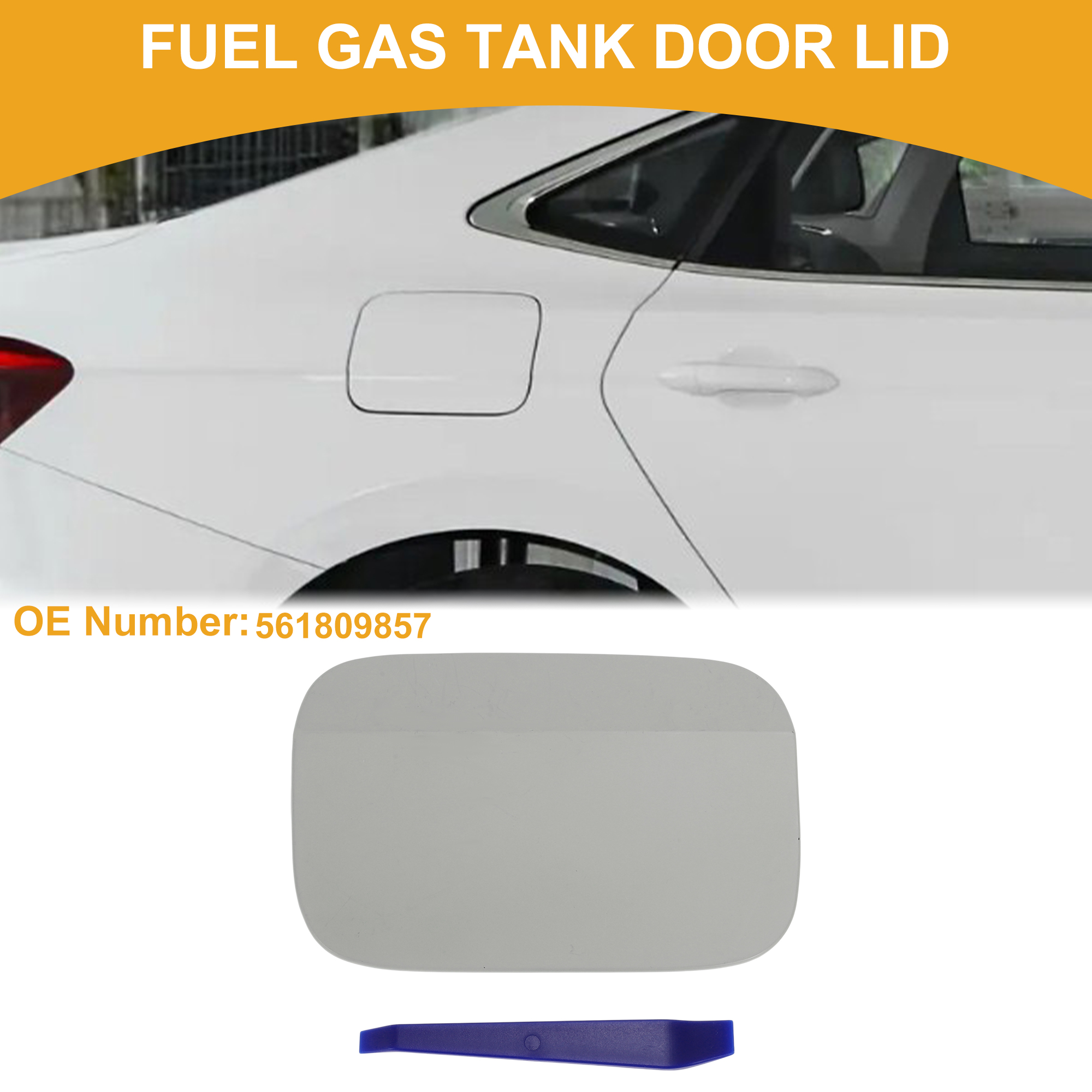Unique Bargains Fuel Tank Door Cap for Volkswagen Passat 2012-2018 Filler Flap Cover Gray