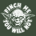 thumbnail image 2 of Junior's Star Wars St. Patrick's Day Yoda Pinch Me Not  Festival Muscle Graphic Tee Pine Green Heather 2X Large, 2 of 4