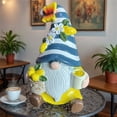thumbnail image 4 of Garden Gnome Figurine With Lemon Butterfly Accents, 1Pc Rustic Countryside Tabletop Decor, Home Desktop Ornament For Living Room Bedroom Patio Office Garden, 4 of 6