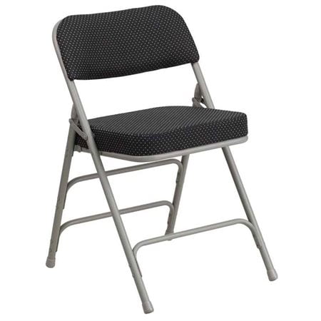 Fabric Outdoor Folding Chair - Flash Furniture HERCULES Series Premium Curved Triple Braced and Double Hinged Pin-Dot Fabric Upholstered Metal Folding Chair, Multiple Colors