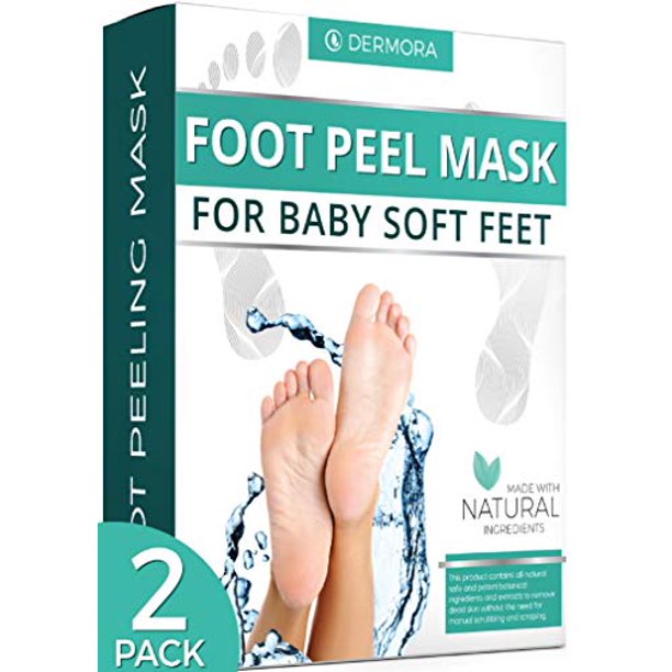 Dermora Foot Peel Mask For Cracked Heels Dead Skin Calluses Exfoliating Peeling Treatment 2 Pack Walmart Com