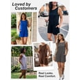 thumbnail image 3 of Anygrew Rompers for Women Casual Short Sleeve Oversized Athletic Workout Reversible Hot Shot Tee Romper Deep Pockets, 3 of 6