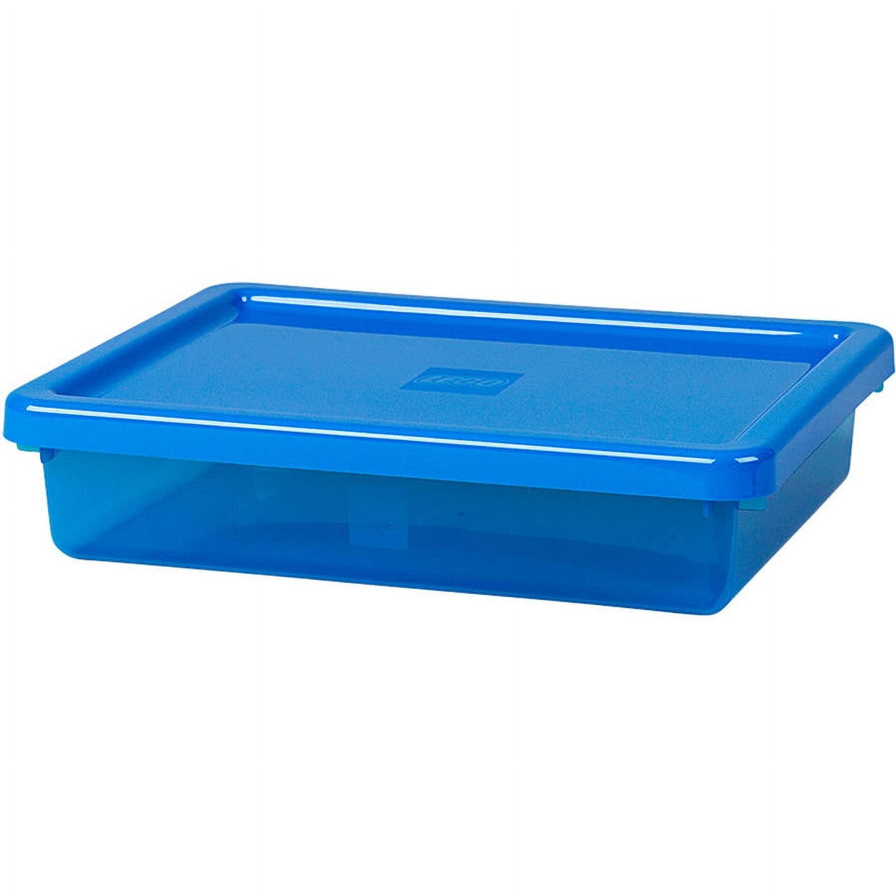 LEGO Box/Tub ONLY 6166 Empty Hard Plastic Blue Storage Container & Lid Box  2010