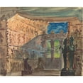 thumbnail image 2 of Robert Caney 17x15 Gold Ornate Wood Frame and Double Matted Museum Art Print Titled - Interior of an Ancient Egyptian Temple (C.1888), 2 of 4
