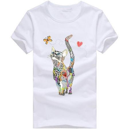 

Shirts for Women Plus Size Tops for Women Trendy Casual Women s Cat Print Tshirts Short Sleeve Bra Top Vneck Racer Back Tee Shirts Blusas Para Mujer