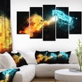 thumbnail image 1 of Fire and Water Abstract Horses - Animal Canvas Art Print, 1 of 3