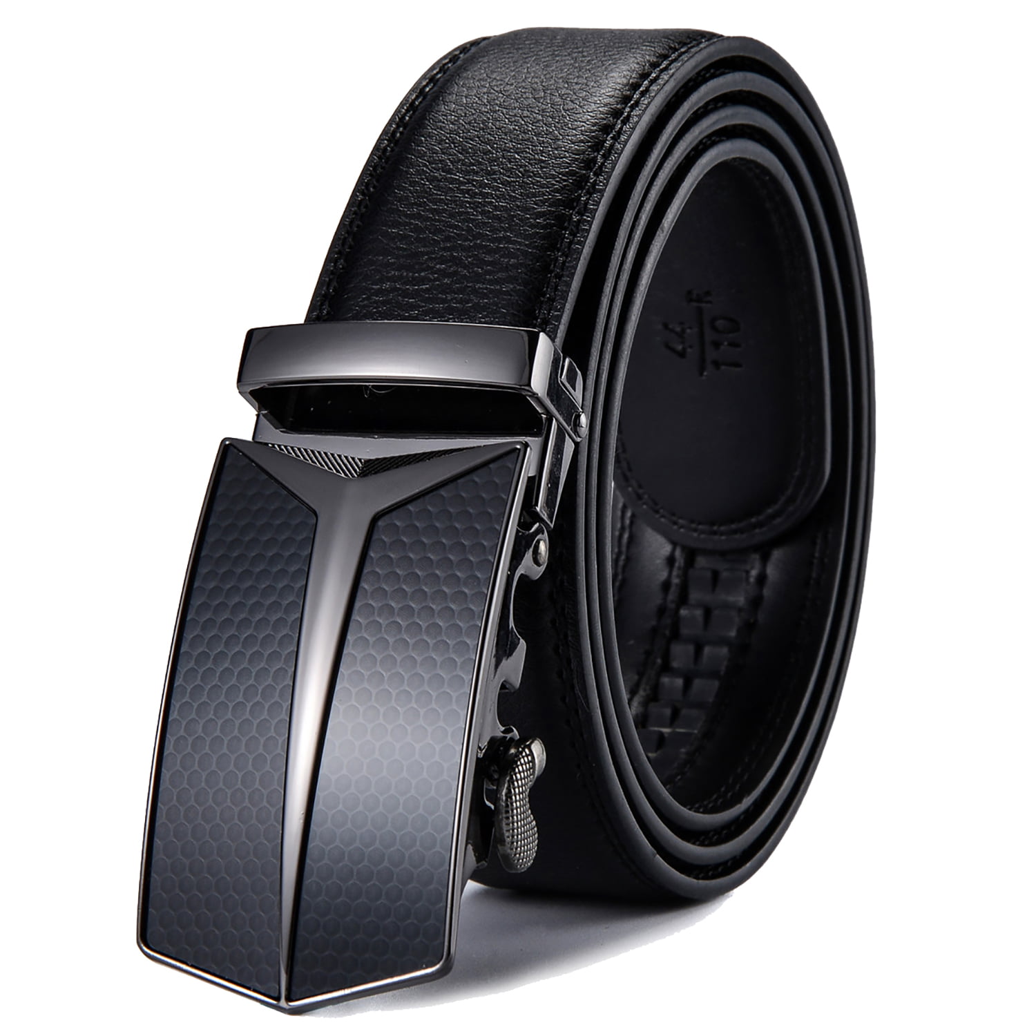Xhtang Men's Leather Ratchet Dress Belts with Automatic Buckle Gift Box ...