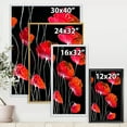 thumbnail image 4 of Designart 'Abstract Red Flower Detail On Black Background II' Traditional Framed Canvas Wall Art Print, 4 of 5