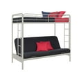 DHP Sammie Twin over Futon Metal Bunk Bed, Off White