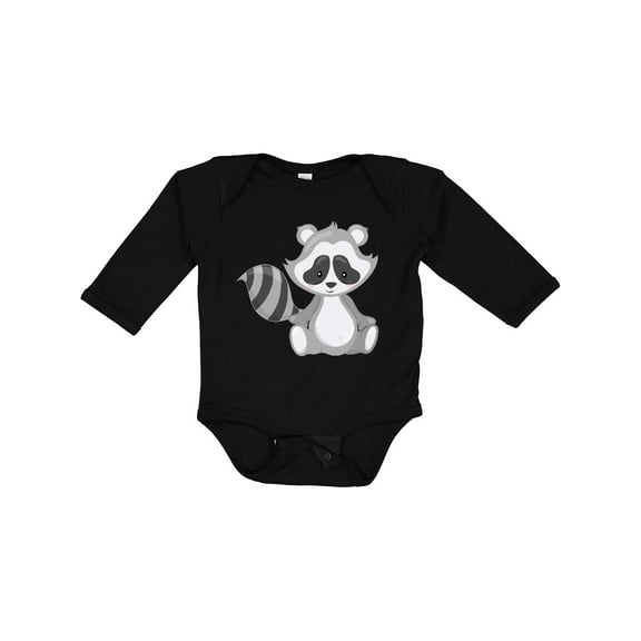 Inktastic Cute Woodland Animal Raccoon Boys or Girls Long Sleeve Baby Bodysuit