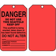 Accuform Danger Tag,5 3-4in H,3 1-4in W,PK25 TSS101CTP TSS101CTP ZO-G9072357