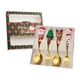 thumbnail image 1 of Juego de 4 cucharas y tenedores navideños, vajilla navideña con forma de estrella de Papá Noel y caja de regalo. caja verde, 1 of 9