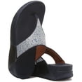 thumbnail image 4 of FitFlop Lulu Glitter Splash Women's Toe Post Sandals in Navy Size 7, 4 of 6