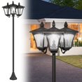 thumbnail image 1 of Outsunny Triple Solar Lamp Post Garden Solar-Powered LED Street Vintage Light Style Outdoor Light Waterproof with Base for Lawn Pathway Walkway 72"H, 1 of 10