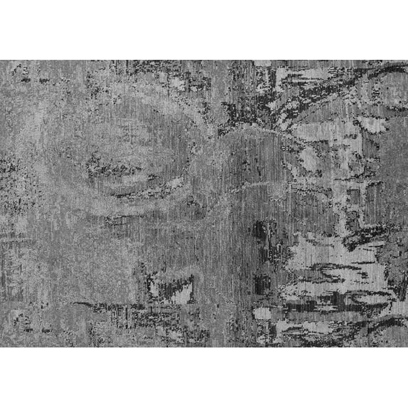 Ahgly Company Indoor Rectangle Abstract Gray Modern Area Rugs, 3' x 5'