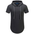 thumbnail image 1 of Sudadera con capucha Aiyino para hombre, deportiva, manga corta, S-5XL, gris oscuro, 1 of 7