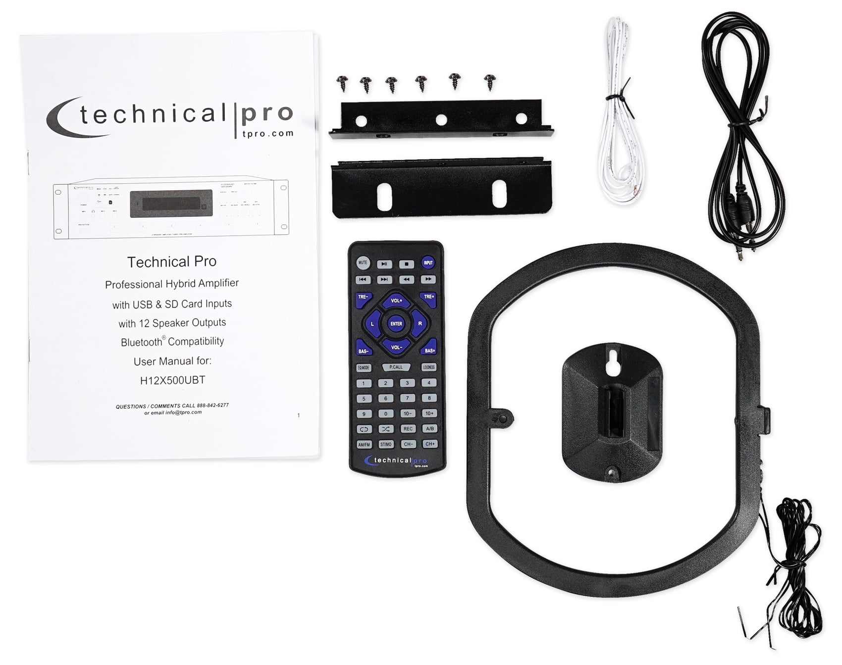 Technical Pro 6000w 6) Zone Home Theater Bluetooth Receiver+8) 5.25" Speakers+EQ