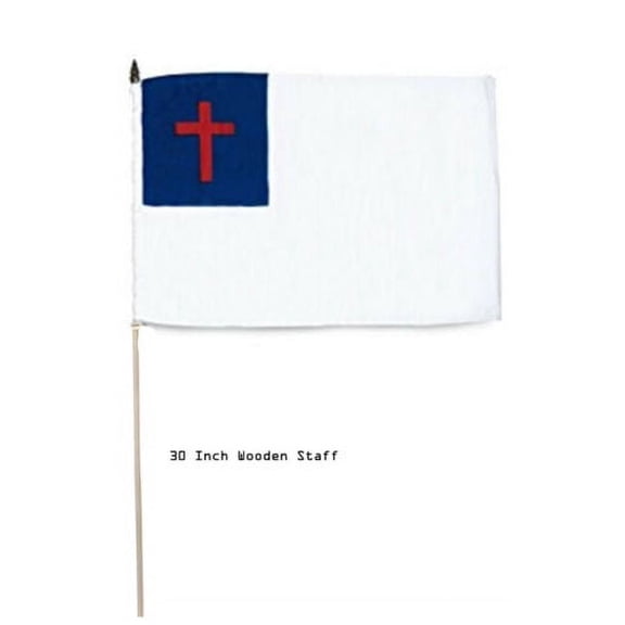 12x18 Wholesale Lot 3 Christian Christ Jesus Stick Flag 30" wood staff