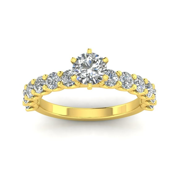 Certified 2.00ctw Diamond Solitaire Engagement Ring in 14k Yellow Gold (G-H, I2)