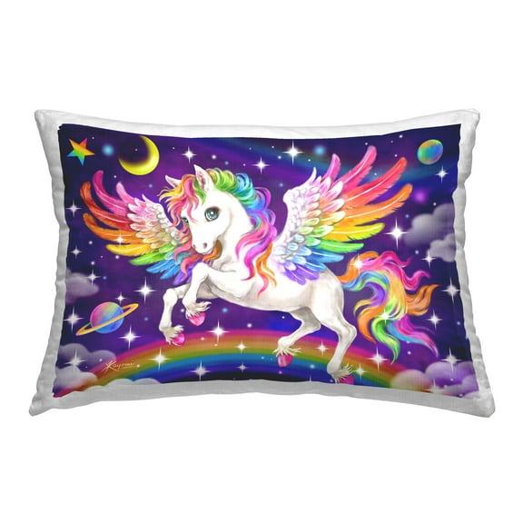 Stupell Industries Rainbow Horse in Space Decorative Printed Throw Pillow Design by Kayomi Harai